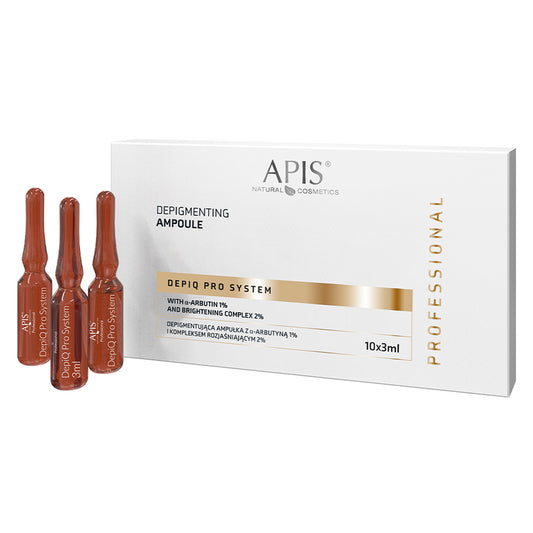 APIS DEPIQ PRO SYSTEM Depigmentační ampule s ?arbutinem 1% a rozjasňujícím komplexem 2%, 10x3ml