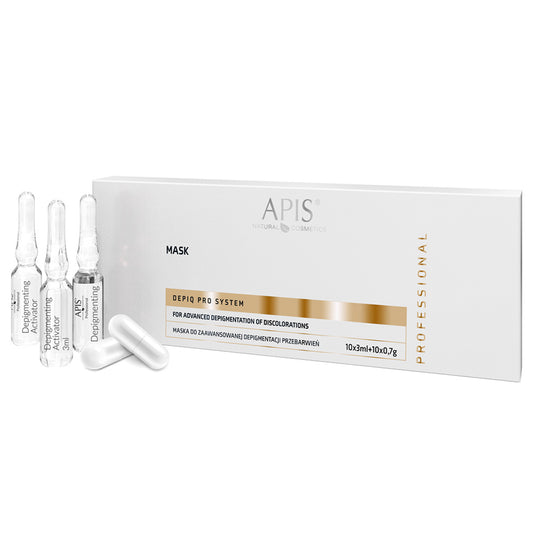 APIS DEPIQ PRO SYSTEM Maska pro pokročilou depigmentaci zabarvení, 10x3ml + 10x0,7g