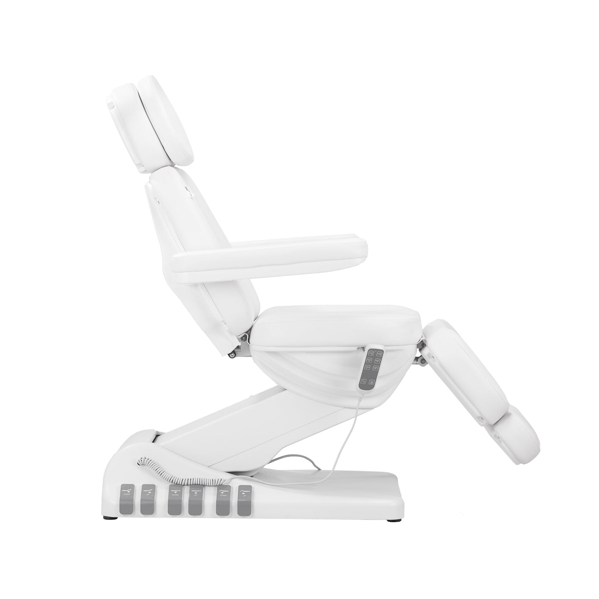 SILLON Luxusní elektrické kosmetické křeslo, 3 motory, bílé, nožní ovládání