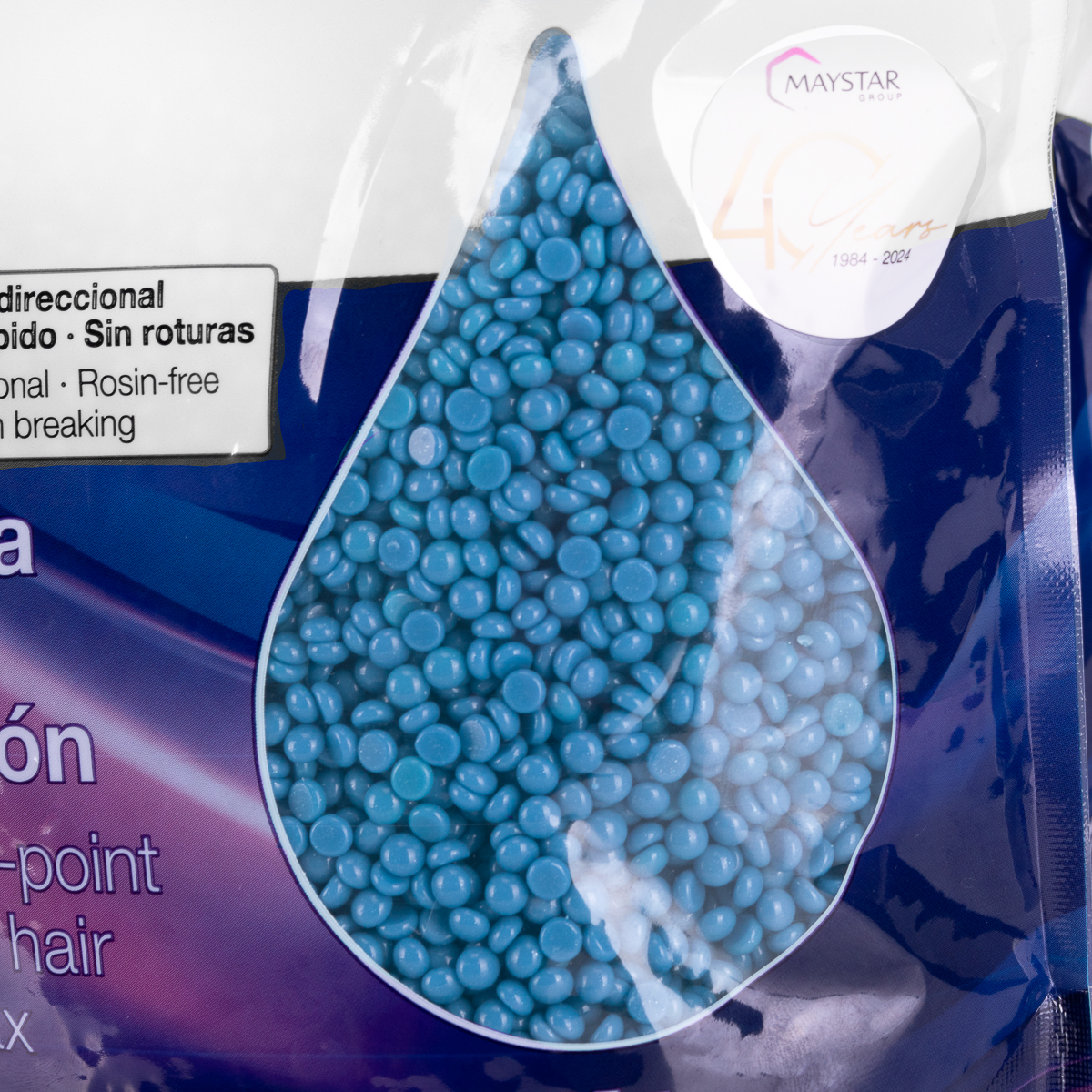 Depilflax 100 flexibilní depilační vosk s nízkým bodem tání perleťový Ultraflex modrý 1000g