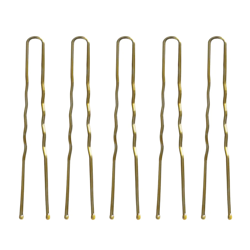 Hairdresser's hair bows E-57 120 pcs. 5.6 cm gold