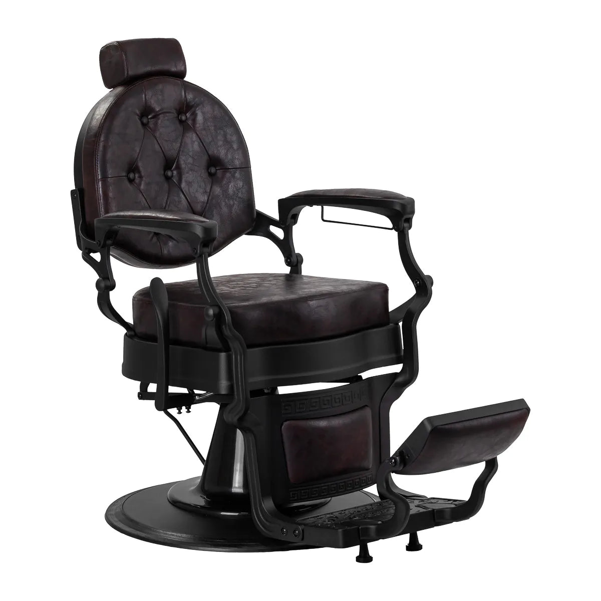 Barbershop chair Gabbiano President brown with black frame