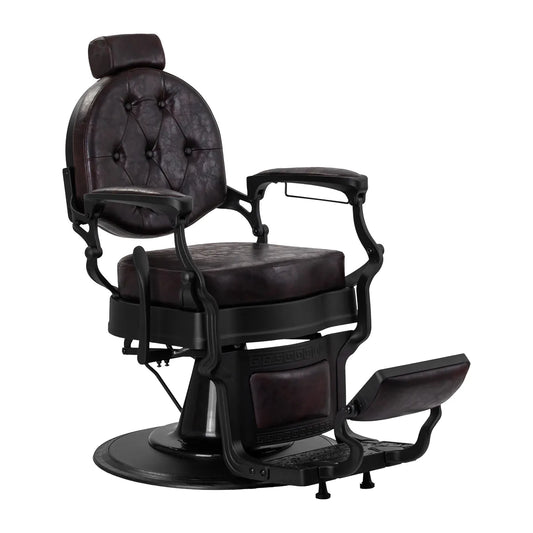 Barbershop chair Gabbiano President brown with black frame