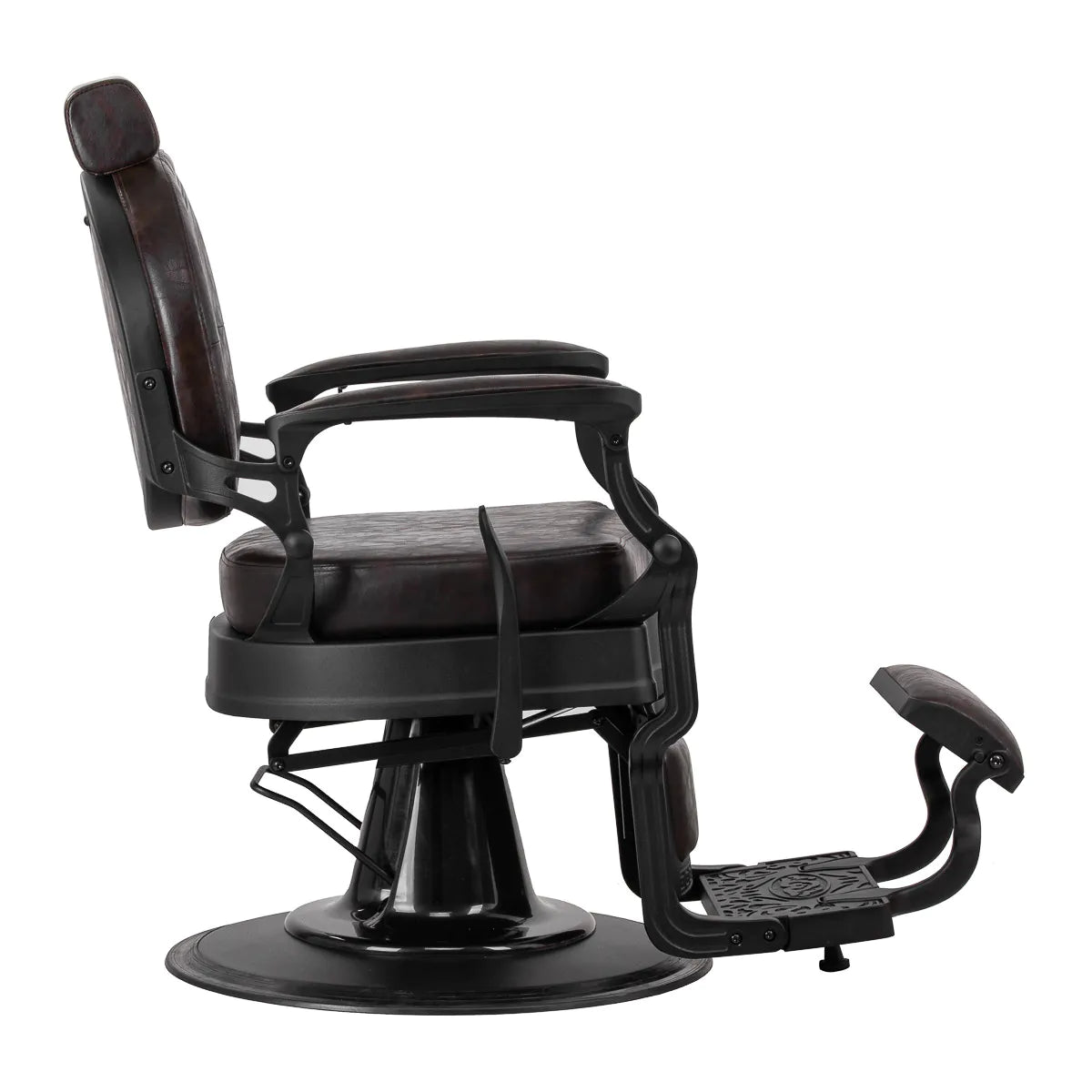 Barbershop chair Gabbiano President brown with black frame