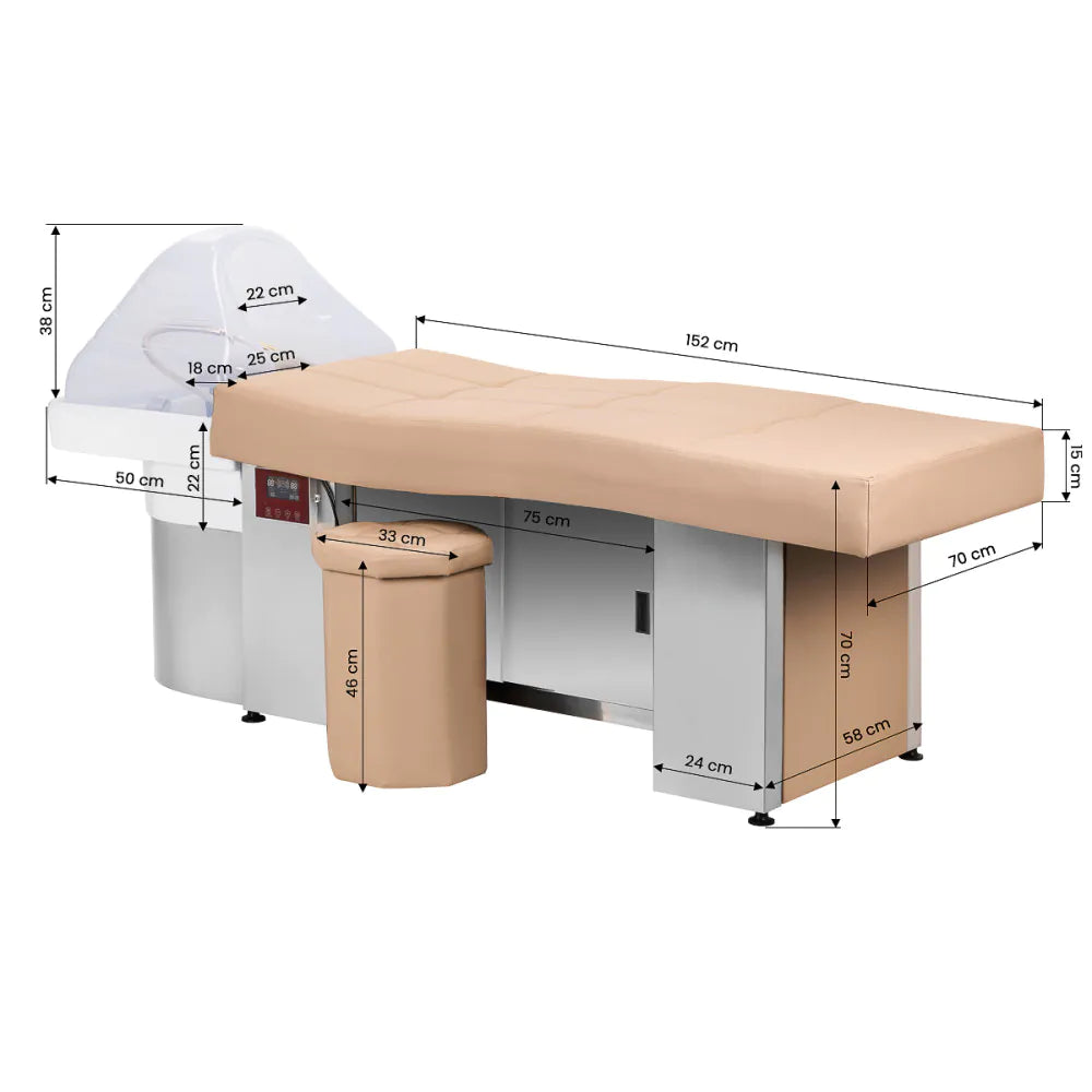 Gabbiano Head Spa 017B mycí lůžko na vlasy béžové barvy