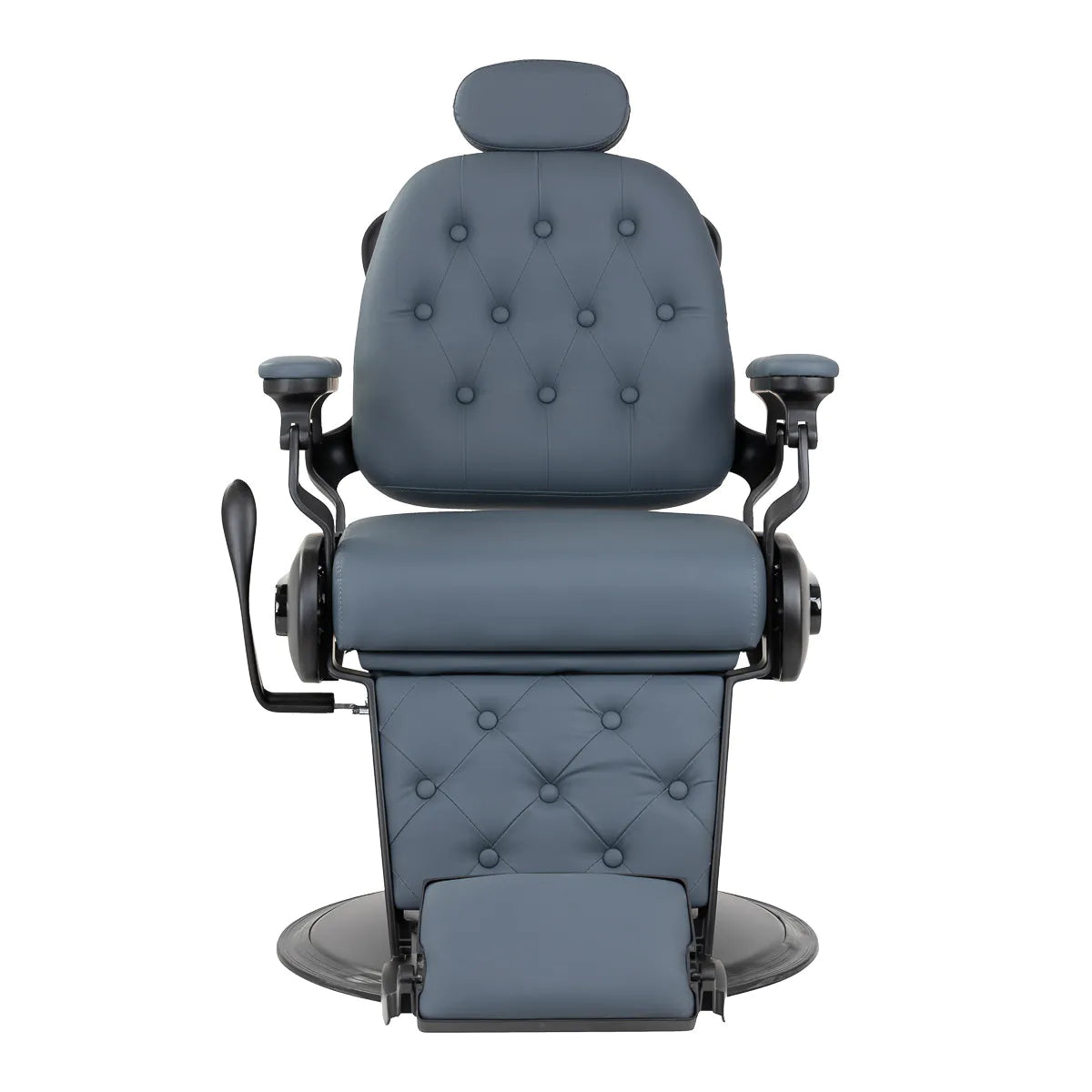 Gabbiano Francesco barber chair in graphite with brushed black frame