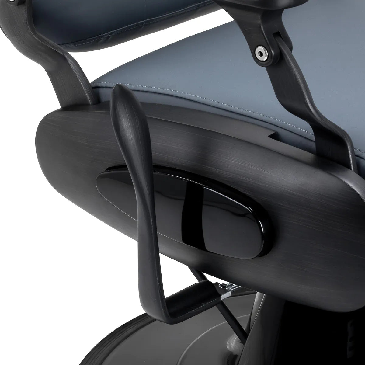 Gabbiano Francesco barber chair in graphite with brushed black frame