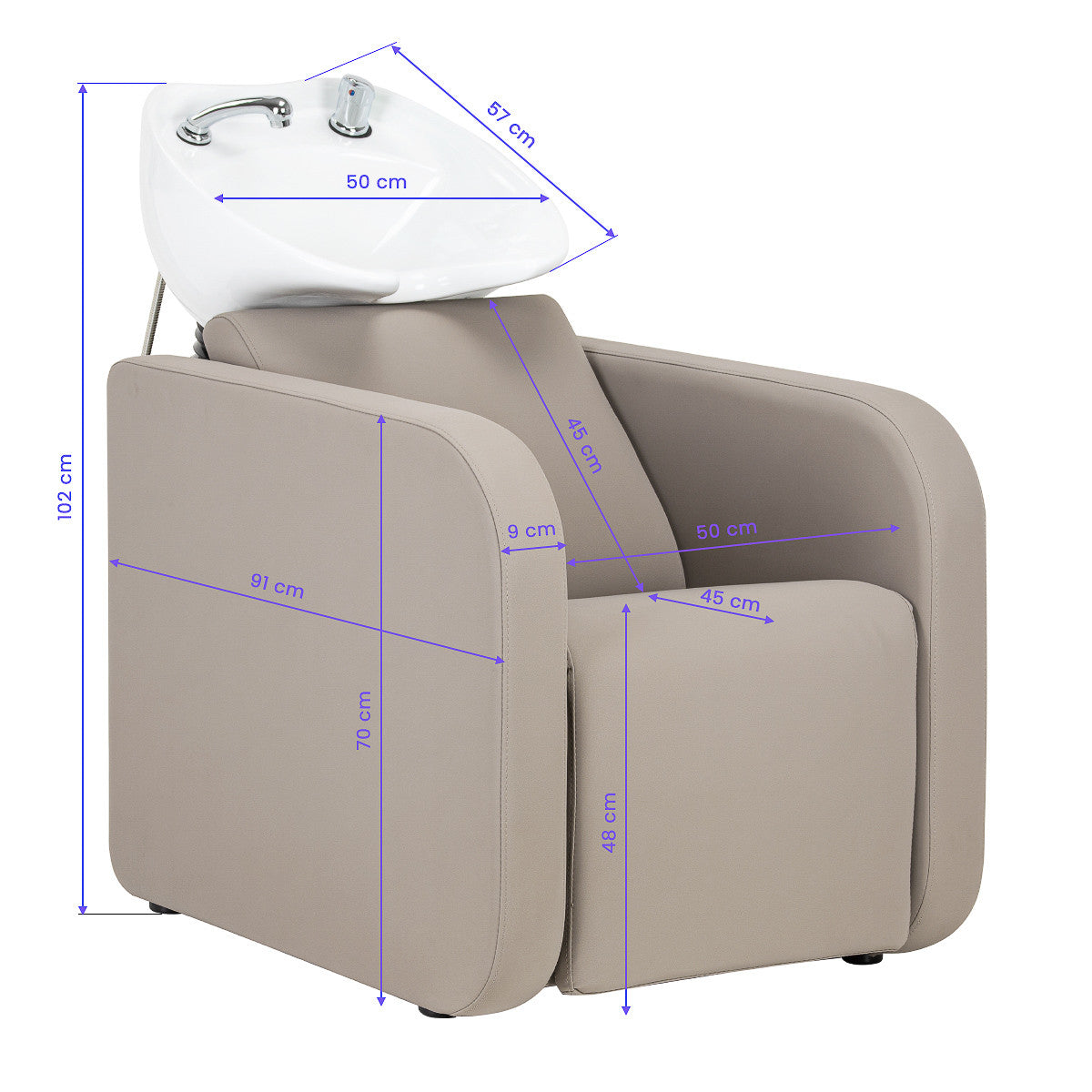 Gabbiano Sylvia hairdressing wash station beige