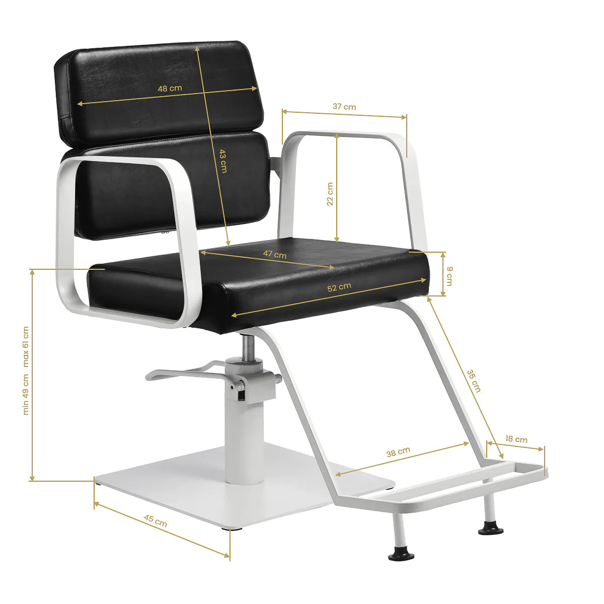 Gabbiano hairdressing chair Porto white black