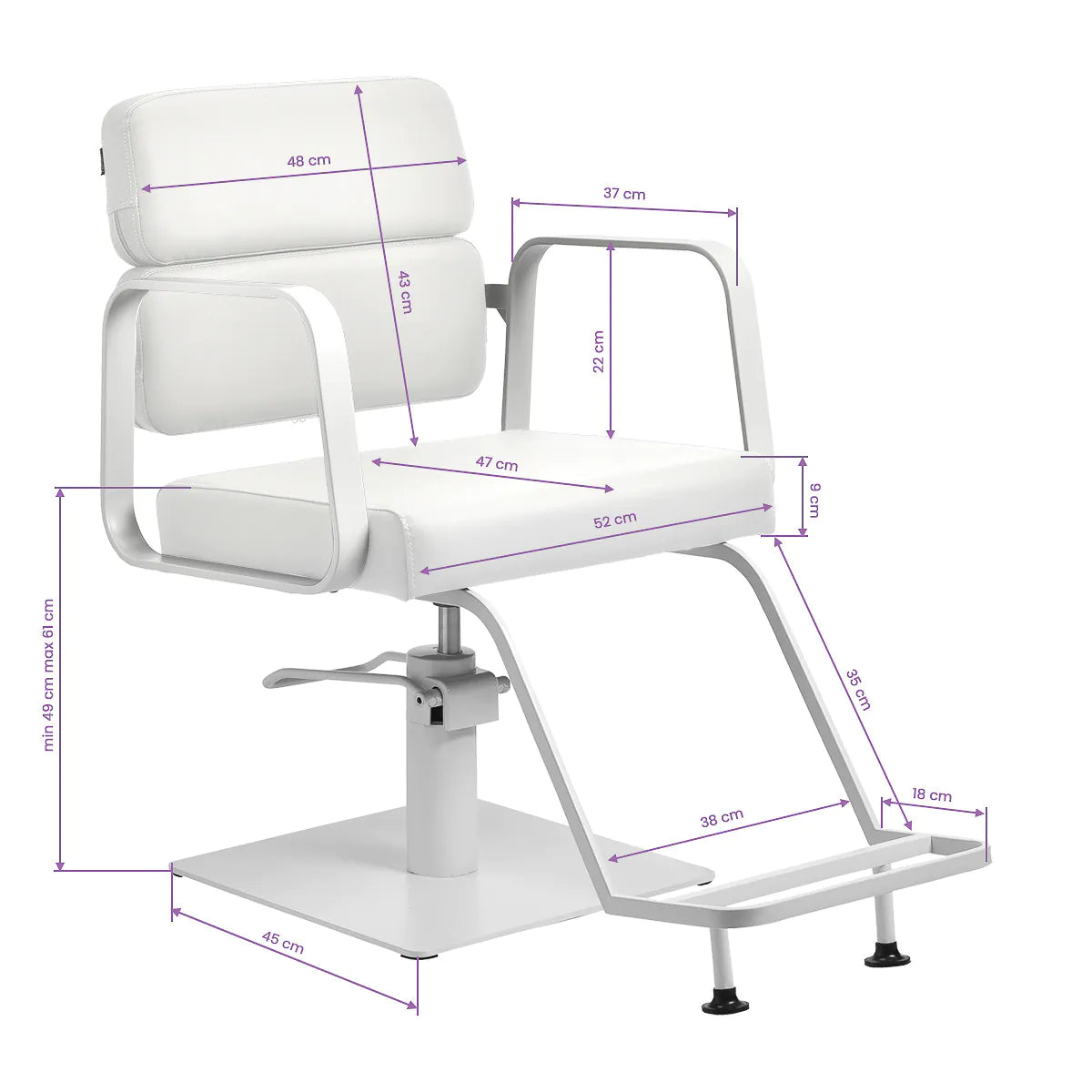 Gabbiano hairdressing chair Porto white white