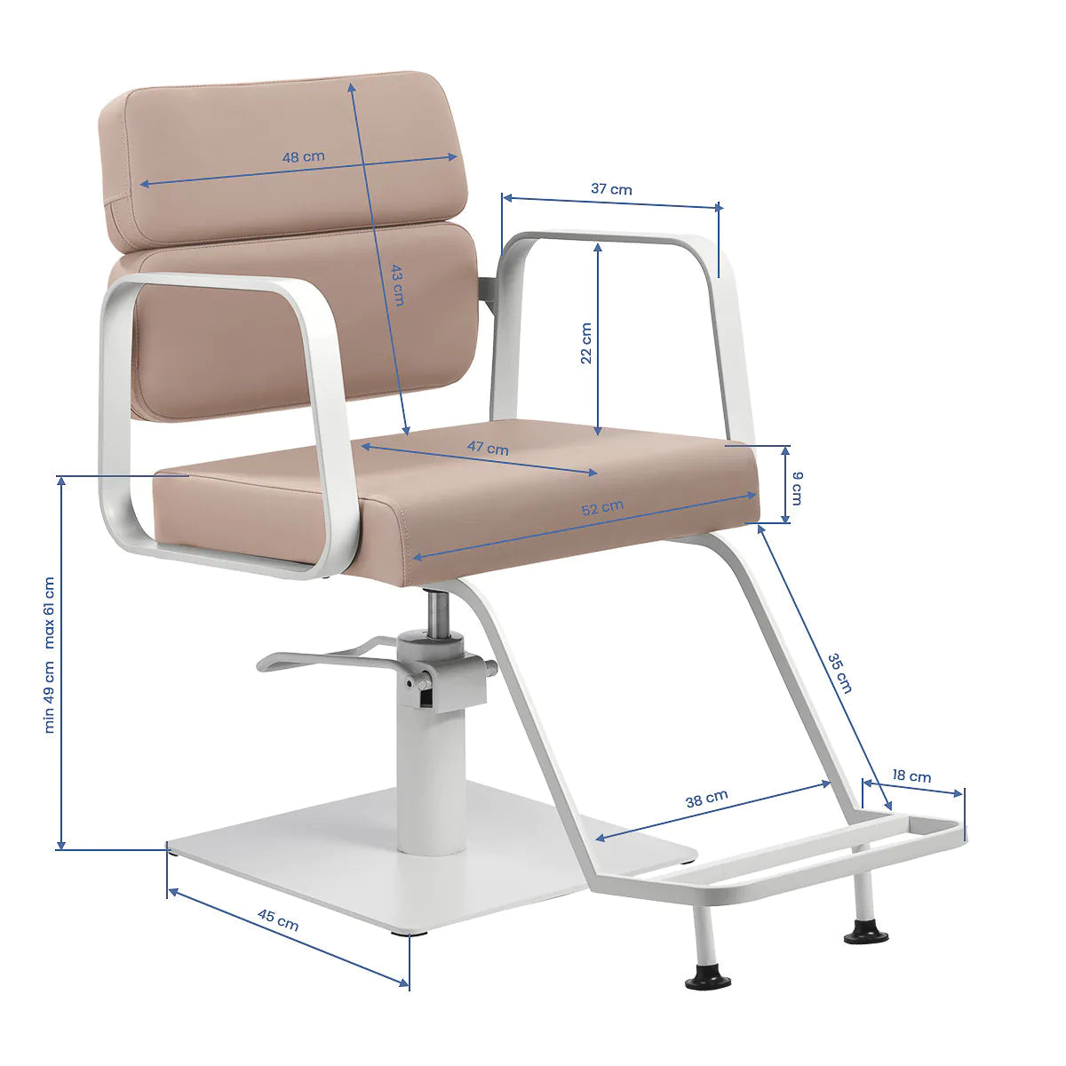 Gabbiano hairdressing chair Porto white beige