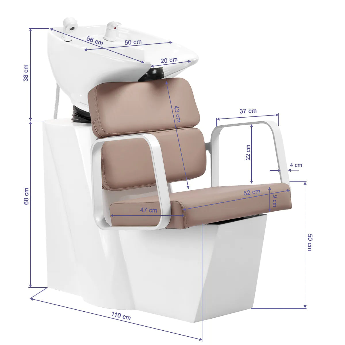 Gabbiano Porto hair wash unit white beige