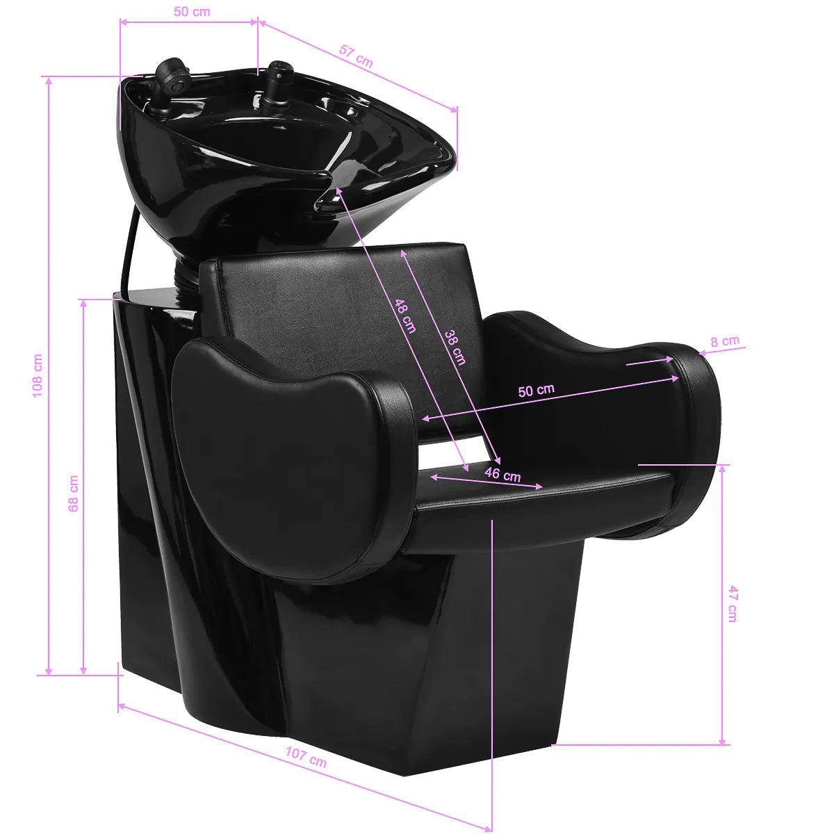 Gabbiano Sewilla hairdressing wash unit black