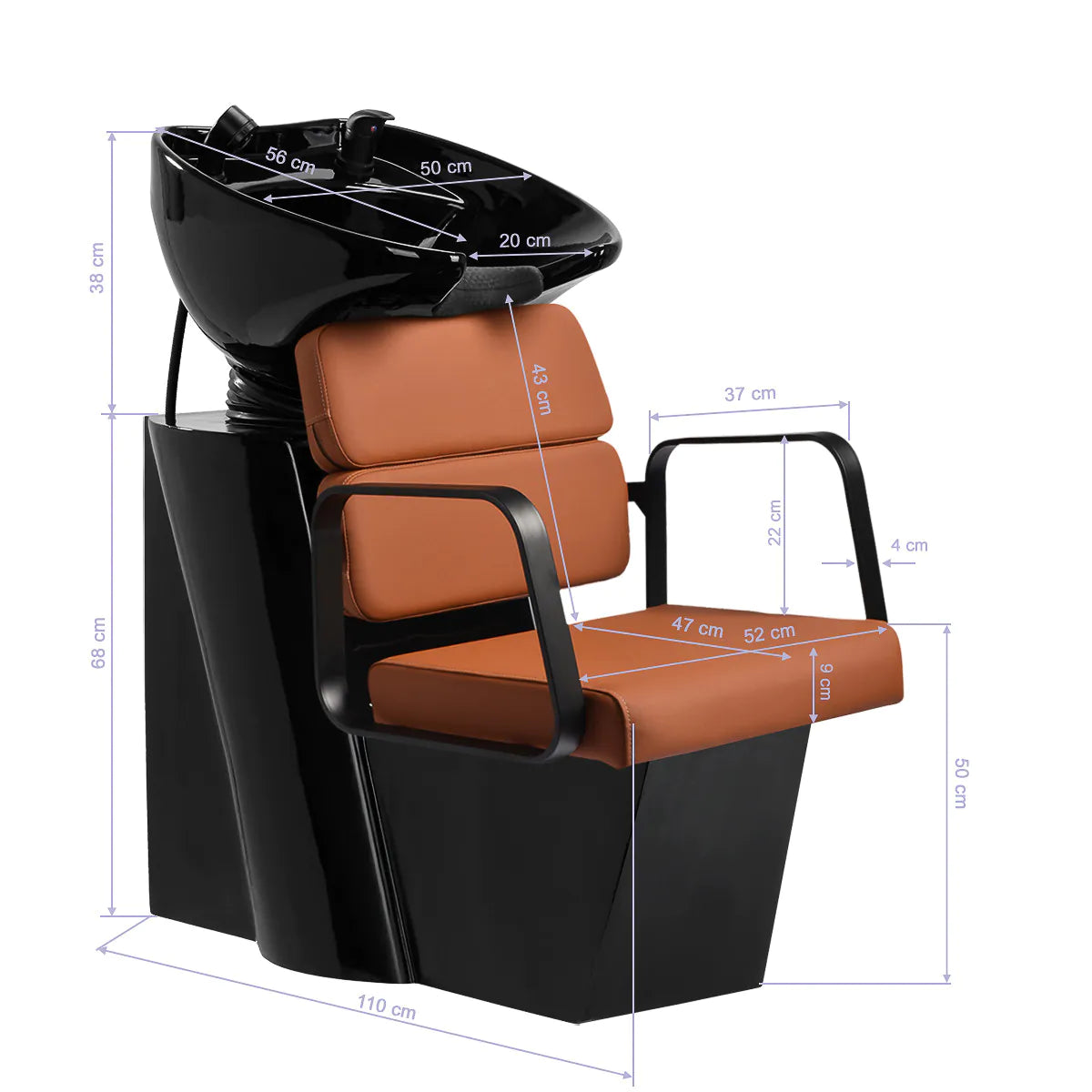 Gabbiano Porto hair wash unit black orange