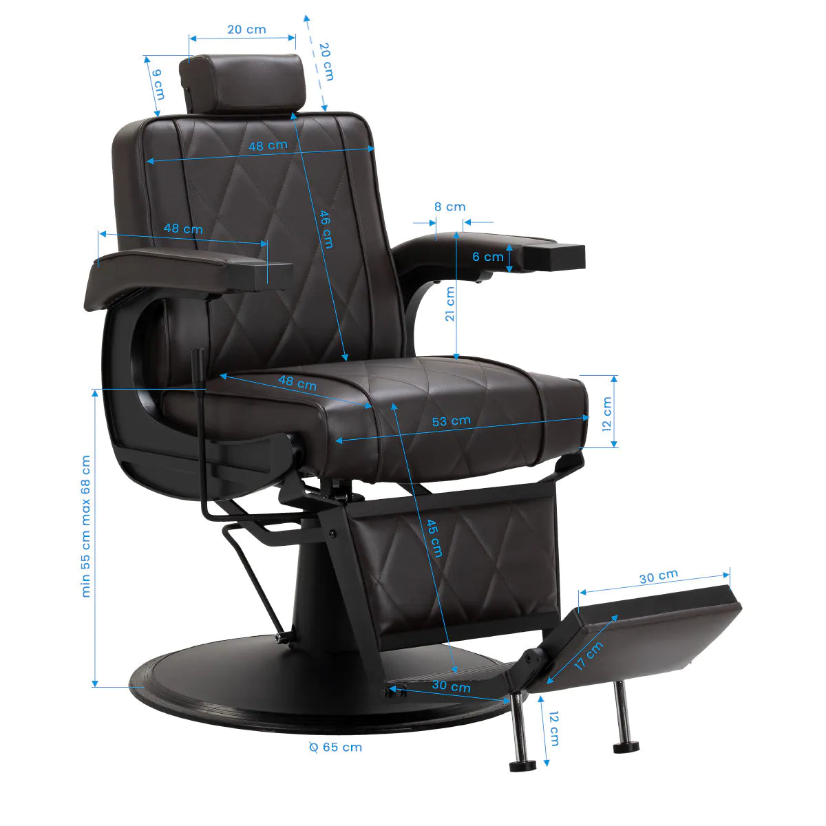 Holičské křeslo Hair System BM88066B hnědé