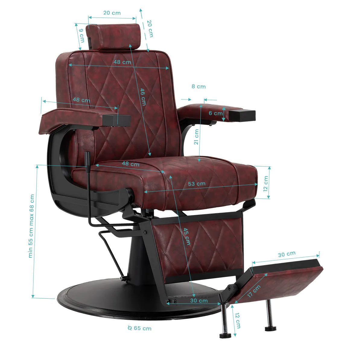 Holičské křeslo Hair System BM88066B hnědé