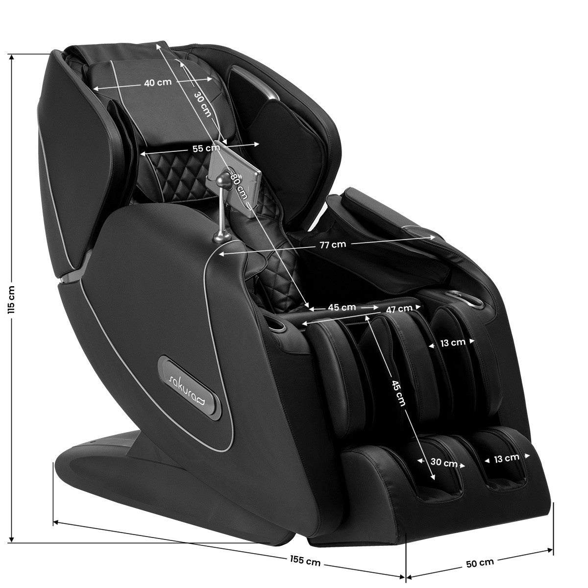 Masážní křeslo Sakura Luxury 808 černé