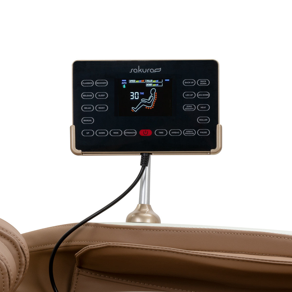 Masážní křeslo Sakura Luxury 808 v bílé a béžové barvě