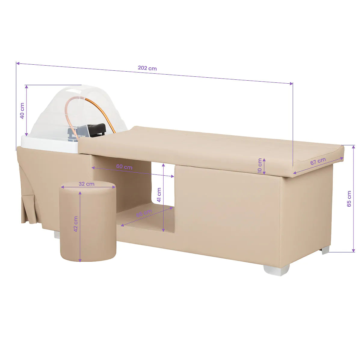 Gabbiano Head Spa Maldives hair washing bed beige