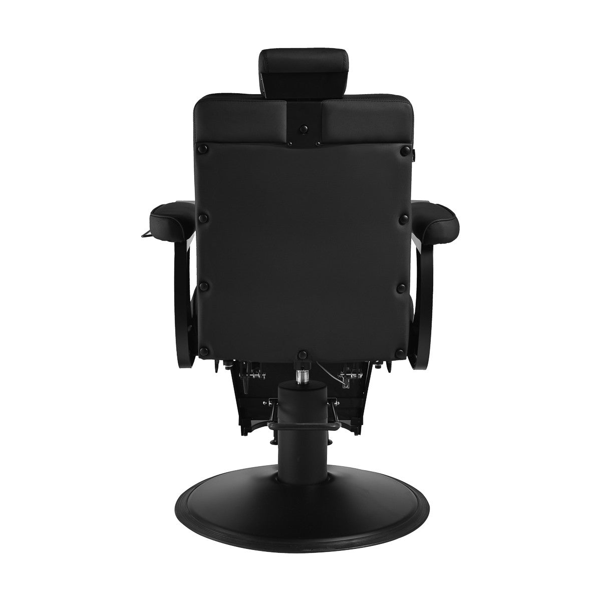 Gabbiano Levi barber chair with black frame black without stitching at the back