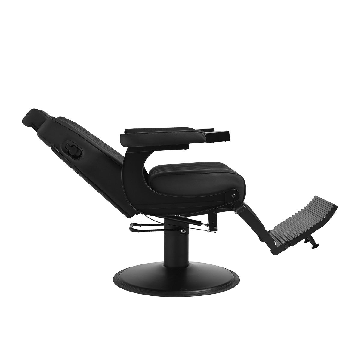 Gabbiano Levi barber chair with black frame black without stitching at the back