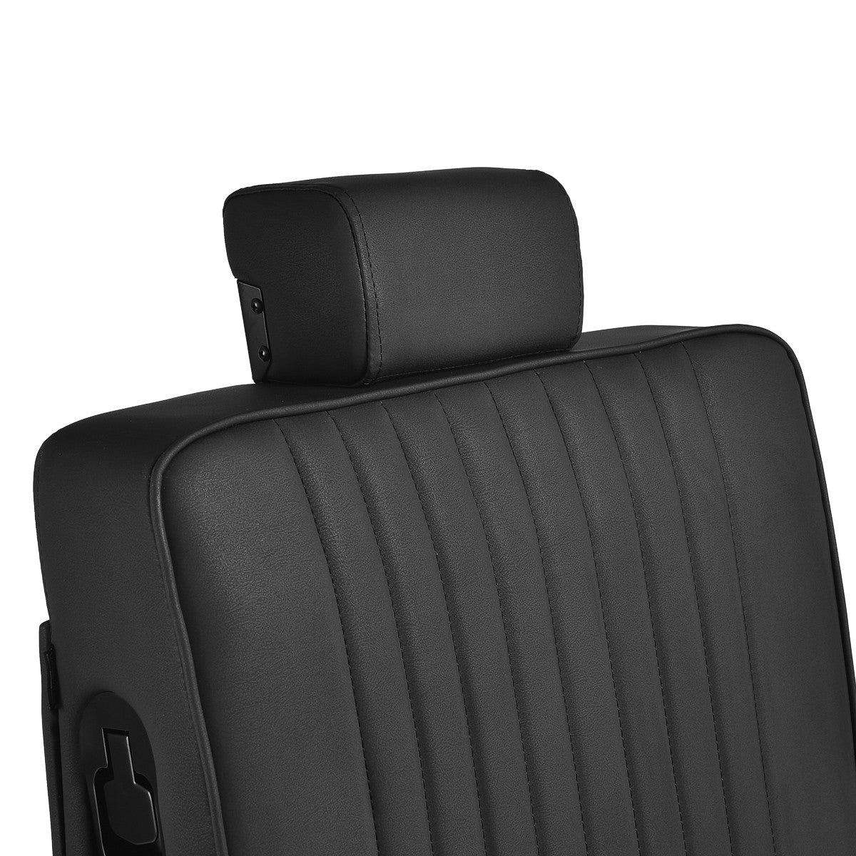 Gabbiano Levi barber chair with black frame black without stitching at the back