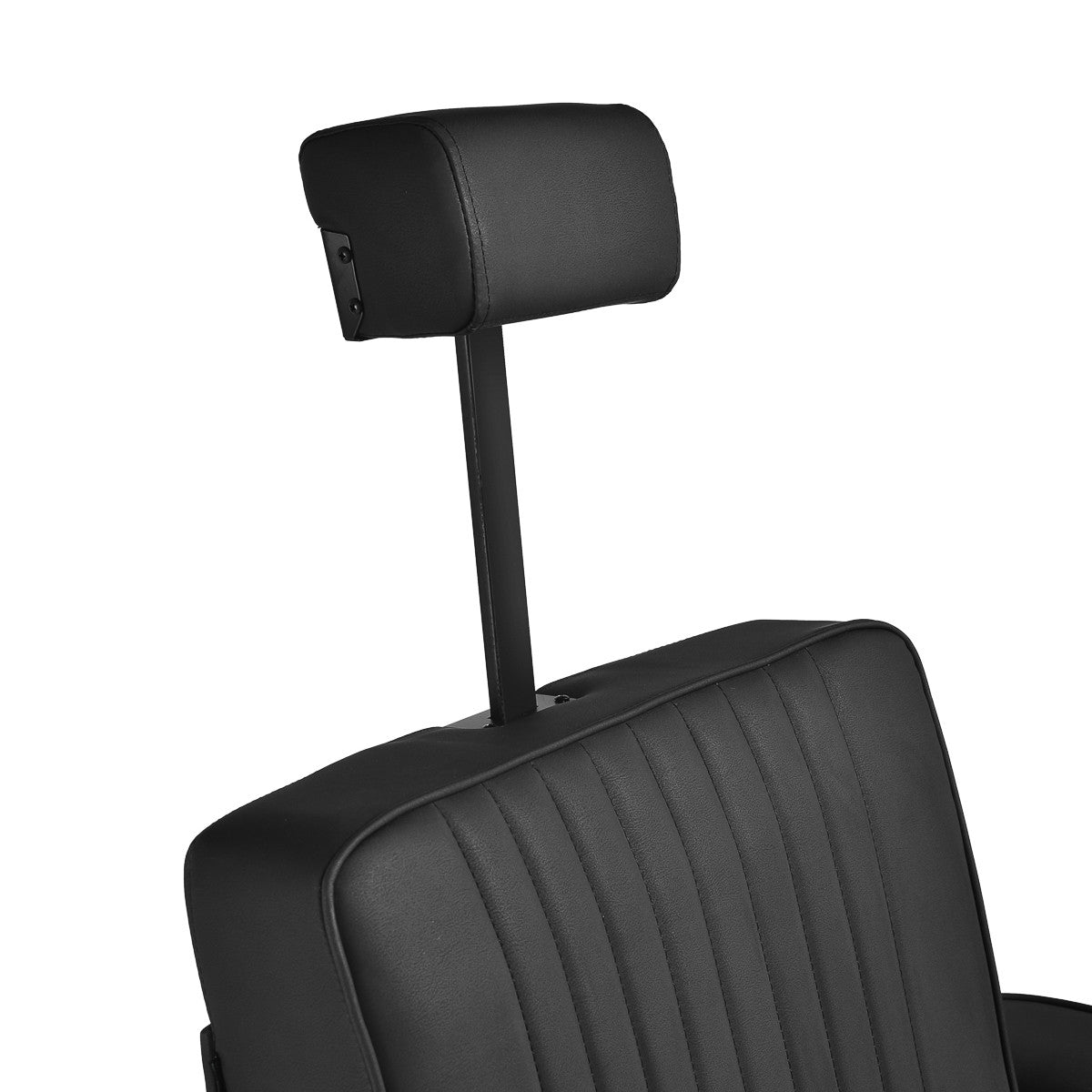 Gabbiano Levi barber chair with black frame black without stitching at the back