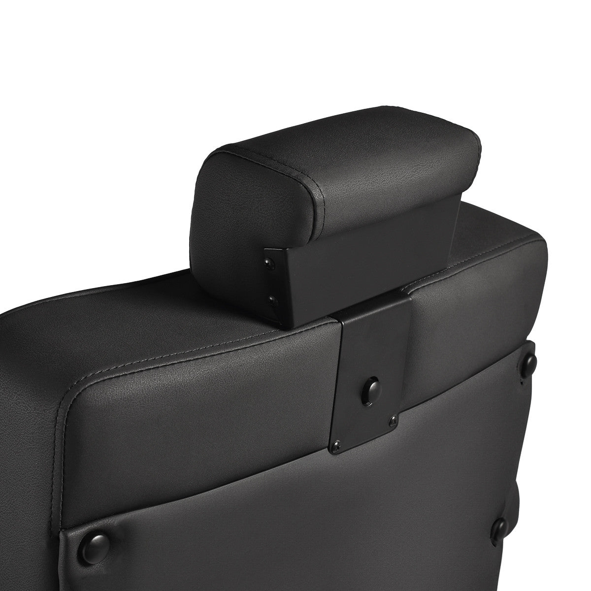 Gabbiano Levi barber chair with black frame black without stitching at the back