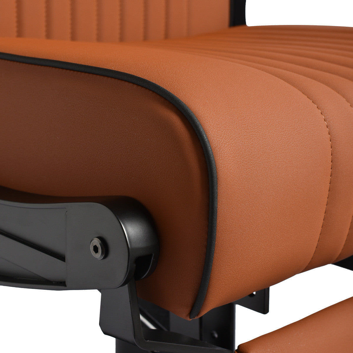 Gabbiano Levi barber chair with black frame brown without stitching at the back