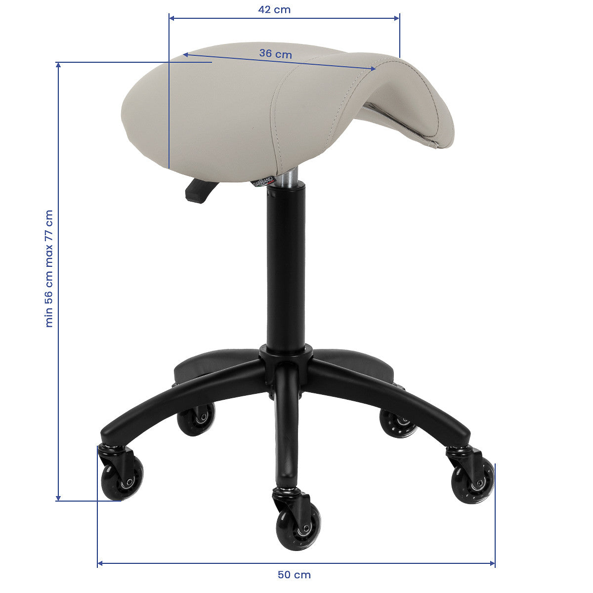 Gabbiano hairdressing stool D032 grey-beige