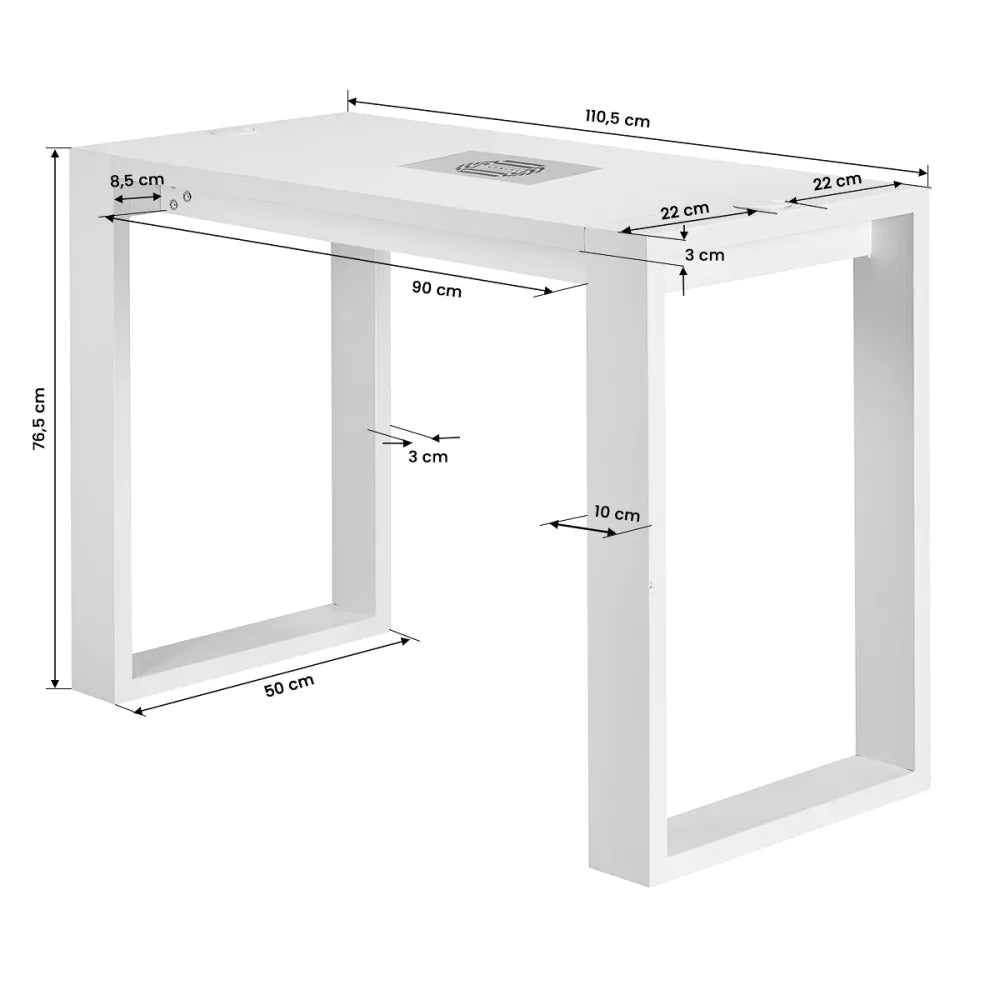 Kosmetiktisch mit Absaugung G031 weiß