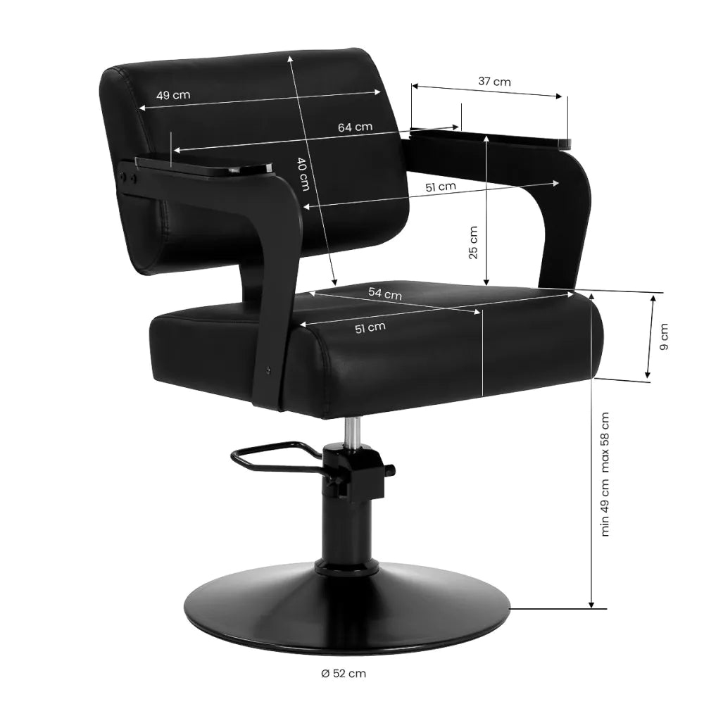 Kadeřnické křeslo Hair System Jet noir černé