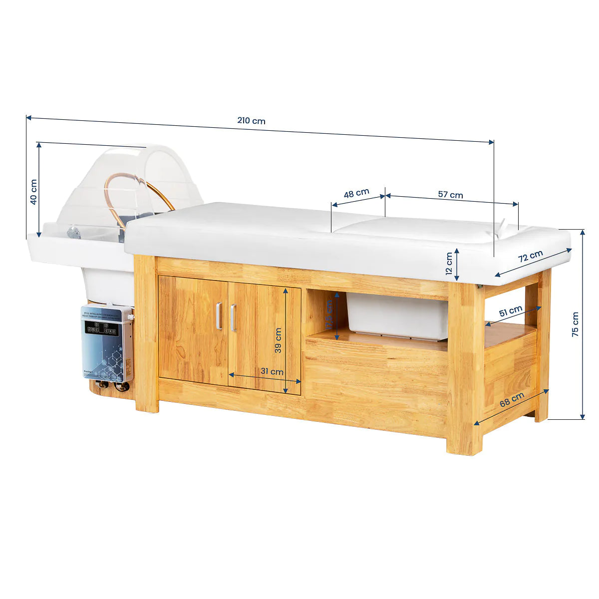 Gabbiano Head Spa Bali hair washing bed white
