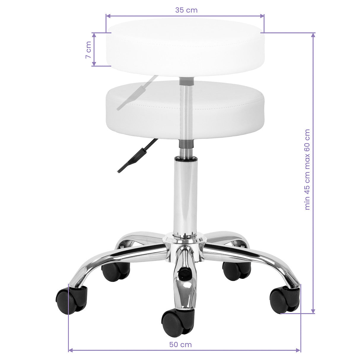 Cosmetic stool AM-310 white v