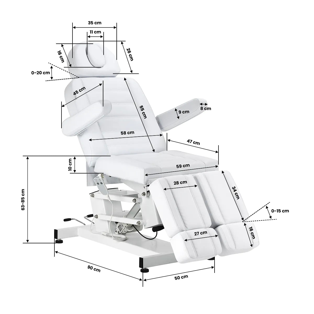 Elektrischer Pedikürestuhl Azzurro 706 1 Motor weiß