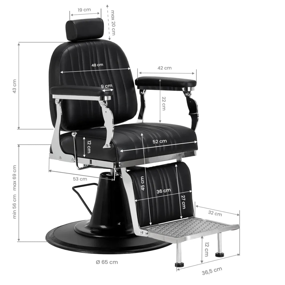 Gabbiano Elias Friseurstuhl schwarz
