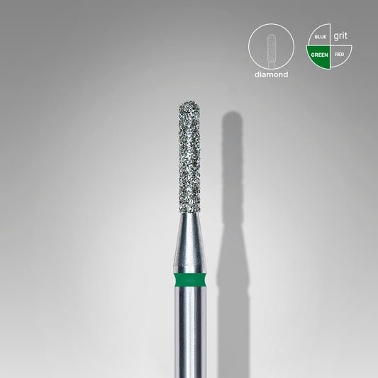 Diamantový vrták na nehty zaoblený válec zelený EXPERT průměr hlavy 1,4 mm / pracovní část 8 mm - STALEKS
