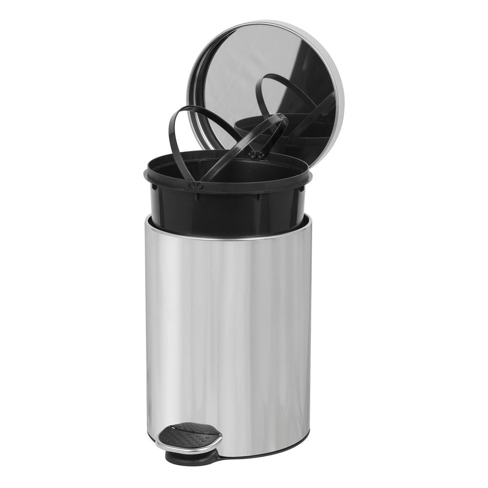 Nášlapný odpadkový koš, lesklý nerez, 3 l