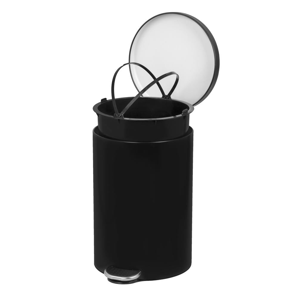 Nášlapný odpadkový koš, černý, 12l