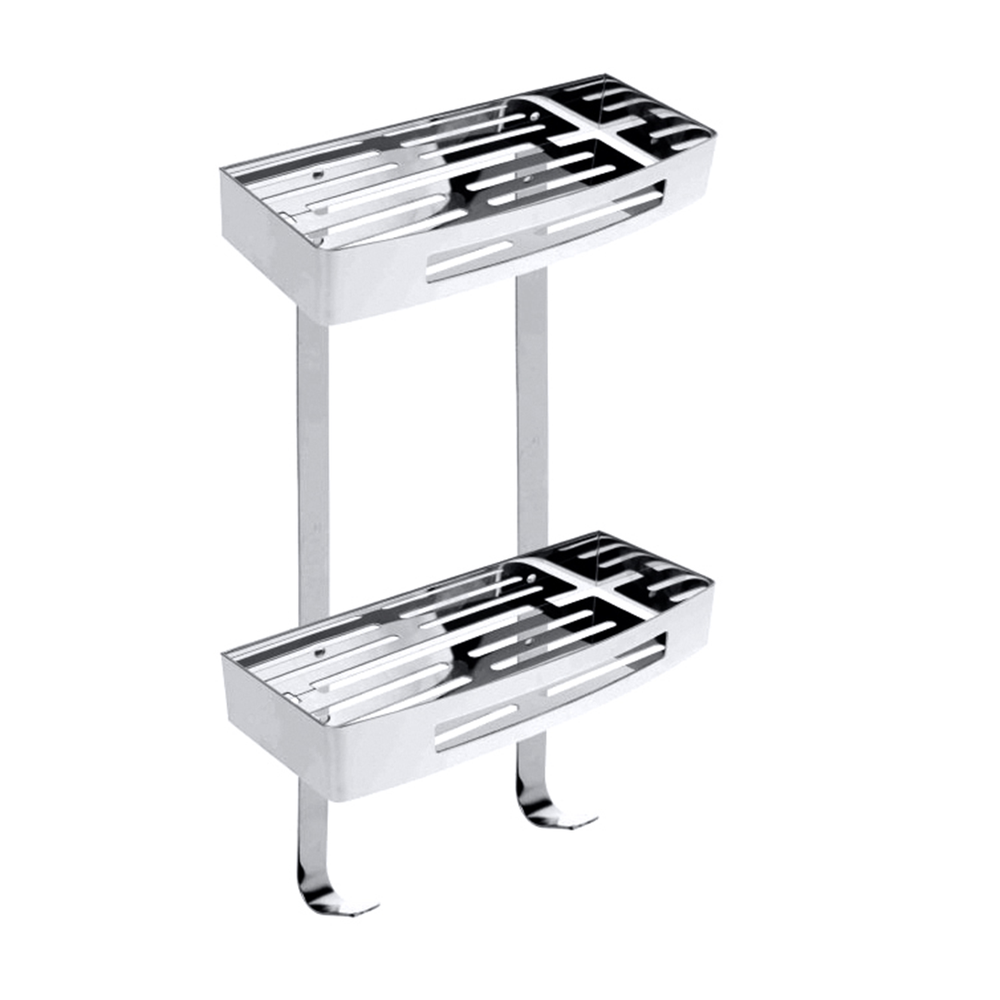 Double shower shelf with hooks A
