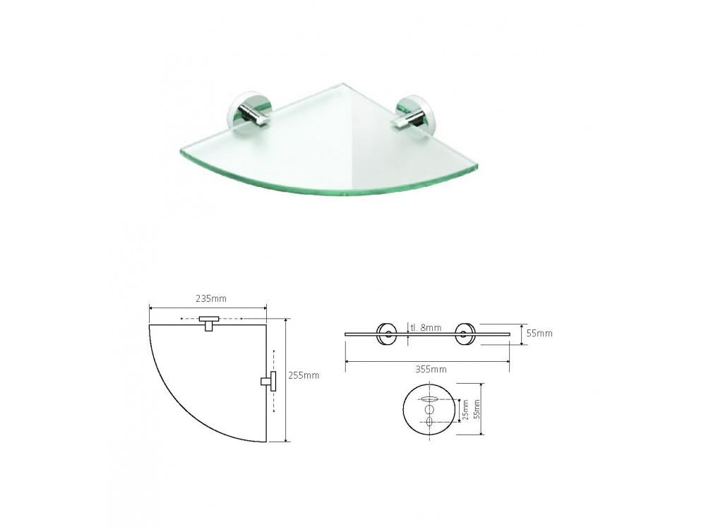 Corner glass shelf MODERN