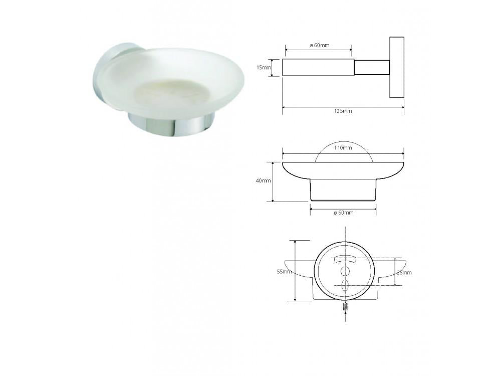 MODERN glass soap dish