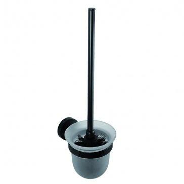 WC kartáč na zavěšení NERO, sklo, černý kartáč