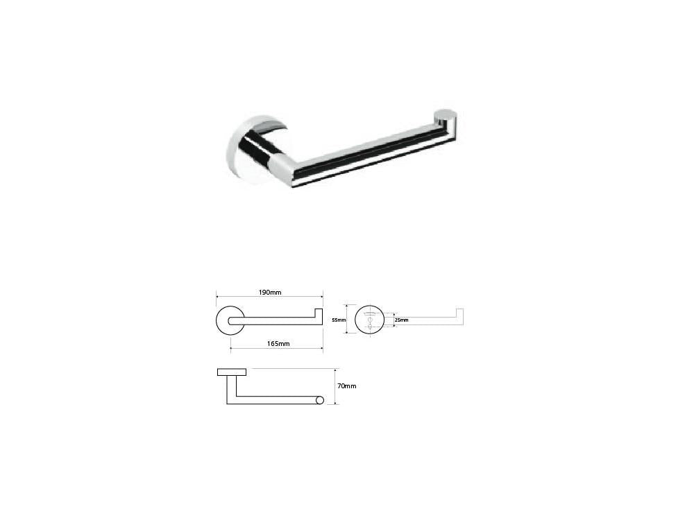 Držák toaletního papíru bez krytu MODERN, levá strana
