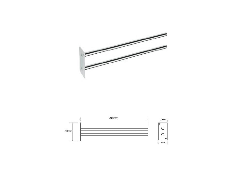 Držák ručníku pevný MODERN, 365 mm