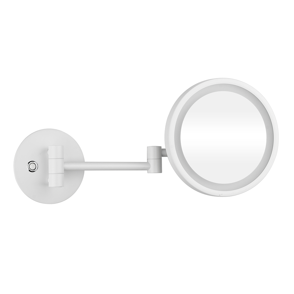 Kosmetické zrcátko s LED osvětlením, kulaté, bílé, ø 200 mm