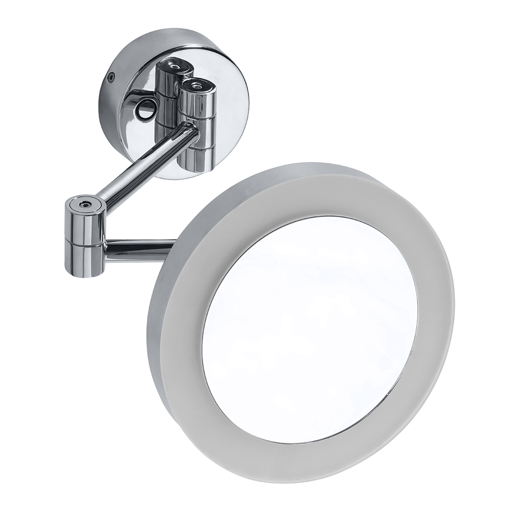 Kosmetické zrcátko s LED osvětlením, kulaté, chrom, ø 200 mm