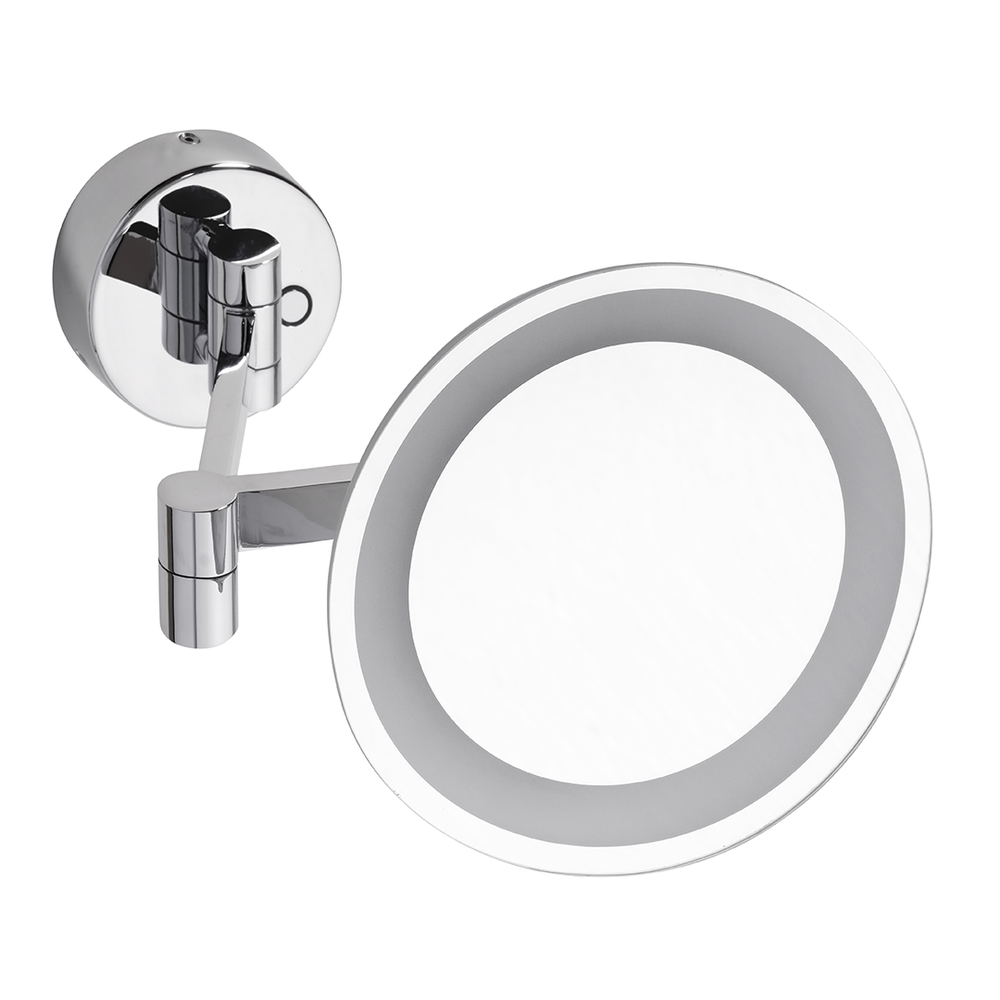 Kosmetické zrcátko s dvojitým LED osvětlením, kulaté, chrom, ø 210 mm