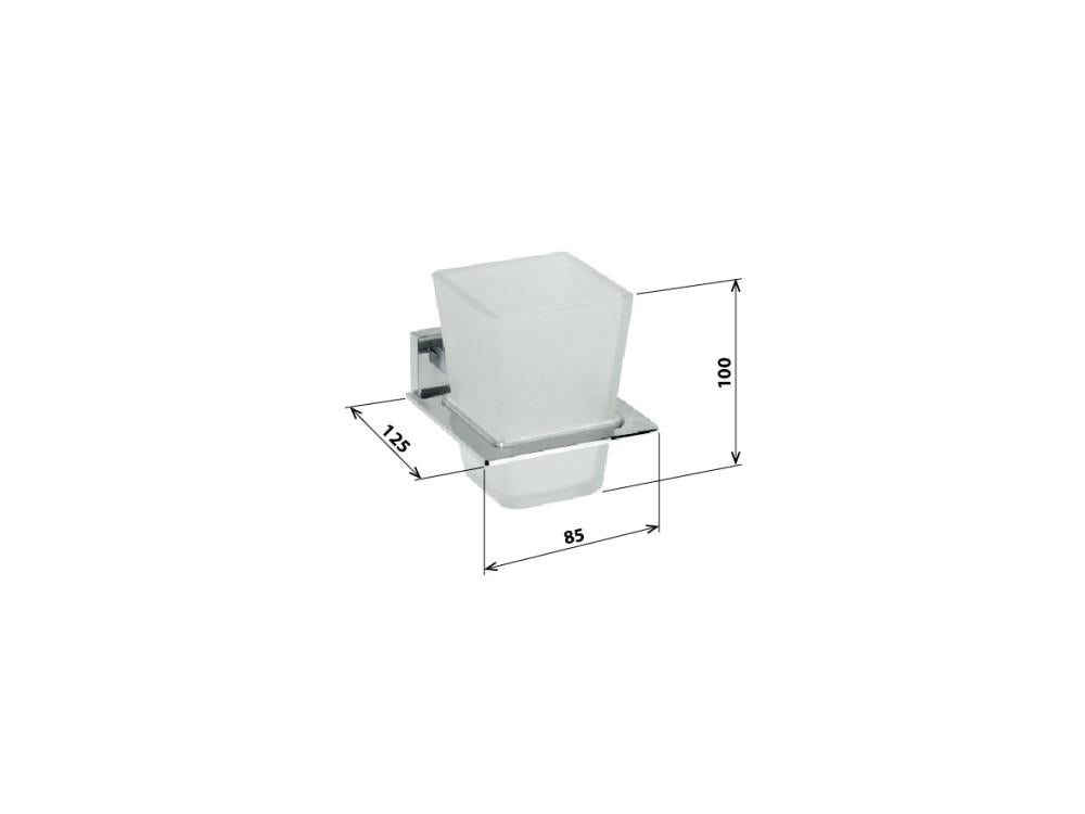 Holder for brushes and pastes with 1 glass SQUARE A