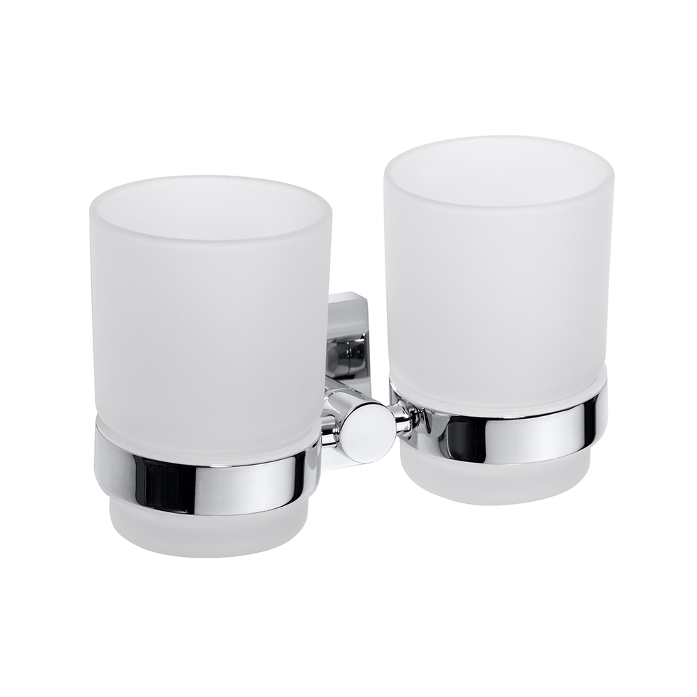 Holder for toothbrushes and pastes with 2 glasses DESIGN